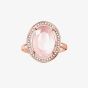 THOMAS SABO Rose Gold Plated Rose Quartz Cubic Zirconia Oval Ring TR2044-537-9