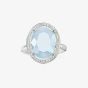 THOMAS SABO Silver Aqua Clear Cubic Zirconia Oval Ring TR2044-694-31