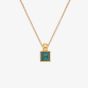 Hot Diamonds Revive 18ct Gold Plated Malachite Square Pendant Necklace DP844