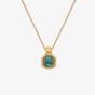 Hot Diamonds Revive 18ct Gold Plated Malachite Hexagon Pendant Necklace DP845