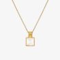Hot Diamonds Calm 18ct Gold Plated Mother Of Pearl Diamond Square Pendant Necklace DP896