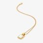 Hot Diamonds Calm 18ct Gold Plated Mother Of Pearl Diamond Square Pendant Necklace DP896