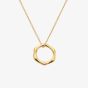 Hot Diamonds Fluid 18ct Gold Plated Diamond Hexagon Pendant Necklace DP904