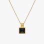 Hot Diamonds 18ct Gold Plated Black Onyx Diamond Square Pendant Necklace DP914