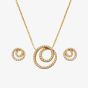 Hot Diamonds Golden Edit White Topaz Shimmer Circle Jewellery Set SS156