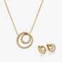 Hot Diamonds Golden Edit White Topaz Shimmer Circle Jewellery Set SS156