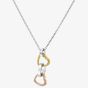 Hot Diamonds Trio Tri-Tone Triple Heart Necklace DP836