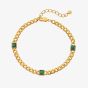 Hot Diamonds Golden Edit Revive Malachite Chain Bracelet DL712