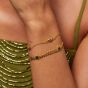Hot Diamonds Golden Edit Revive Malachite Chain Bracelet DL712