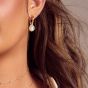 Hot Diamonds Calm 18ct Gold Plated Mother Of Pearl Diamond Hoop Dropper Earrings DE671