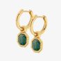 Hot Diamonds Revive 18ct Gold Plated Malachite Dropper Earrings DE676