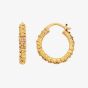 Hot Diamonds Believe 18ct Gold Plated Diamond Textured Hoop Earrings DE685
