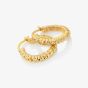 Hot Diamonds Believe 18ct Gold Plated Diamond Textured Hoop Earrings DE685