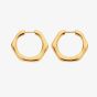 Hot Diamonds Fluid 18ct Gold Plated Diamond Hexagon Hoop Earrings DE726