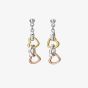 Hot Diamonds Trio Three Colour Triple Heart Earrings DE703