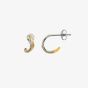 Hot Diamonds Two Colour Tear Drop Diamond Half Hoop Earrings DE868