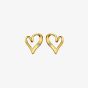 Hot Diamonds Golden Edit Delicate Pointed Twist Heart Stud Earrings DE848