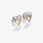 Hot Diamonds Two Tone Interwoven Heart Stud Earrings DE847