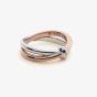 Hot Diamonds Sterling Silver 18ct Rose Gold Interlocking Ring DR112