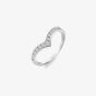Hot Diamonds Lustre Sterling Silver White Topaz & Diamond Wishbone Ring DR315