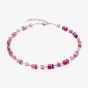 Coeur De Lion GeoCUBE Iconic Viva Magenta Pink Crystal Bead Necklace 2838/10-0422
