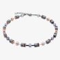 Coeur De Lion GeoCUBE Grey & Rose Crystal Necklace 4015/10-0730