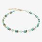 Coeur De Lion GeoCUBE Iconic Mono Gold Plated Green Crystal Necklace 4020/10-0533