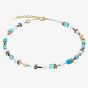 Coeur De Lion Ladies GeoCUBE Turquoise Square Crystal Necklace 2838/10-0616