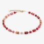 Coeur De Lion GeoCUBE Red Multi Stone Necklace 2838/10-0300
