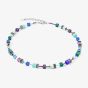 Coeur De Lion GeoCUBE Blue & Purple Multi Stone Necklace 2838/10-0608