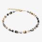 Coeur De Lion GeoCUBE Grey & Gold Multi Stone Necklace 2839/10-1216