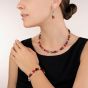 Coeur De Lion GeoCUBE Red & Grey Multi Stone Necklace 4014/10-0312