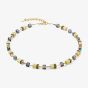 Coeur De Lion GeoCUBE Iconic Gold Tone Olive Multi Stone Necklace 4020/10-0900