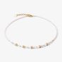 Coeur De Lion Mini Cubes Gold & White Multi Stone Necklace 4565/10-1416