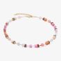 Coeur De Lion GeoCUBE Iconic Precious Rose & Orange Multi Stone Necklace 4905/10-1902