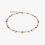 Coeur De Lion Geo CUBE Gold White Multistone Necklace 4965/10-1614