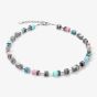 Coeur De Lion GeoCUBE Candy Aqua Pink Multistone Necklace 5090/10-1919