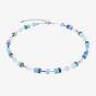 Coeur De Lion GeoCUBE Iconic Silver Aqua Blue Necklace 2838/10-2007