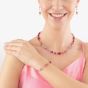 Coeur De Lion GeoCUBE Iconic Viva Magenta Pink Crystal Bead Bracelet 2838/30-0422