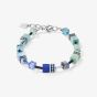 Coeur De Lion GeoCUBE Iconic Blue Green Crystal Bead Bracelet 2838/30-0705