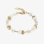 Coeur De Lion GeoCUBE Gold Plated White Crystal Bracelet 3018/30-1416