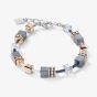 Coeur De Lion GeoCube Grey & Rose Crystal Bracelet 4015/30-0730