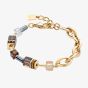 Coeur De Lion GeoCUBE Gold Smokey Quartz Chain Bracelet 4524/30-1116