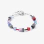 Coeur De Lion GeoCUBE Iconic Silver Tone Royal Multi Stone Bracelet 2838/30-0330