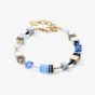 Coeur De Lion GeoCUBE Gold Tone Blue Multi Stone Bracelet 2839/30-0716
