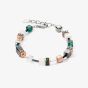 Coeur De Lion GeoCUBE Dark Green Rose Gold Multistone Bracelet 4013/30-0521