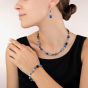 Coeur De Lion GeoCUBE Silver Tone Cobalt Blue Bracelet 4014/30-0712