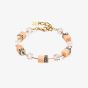 Coeur De Lion GeoCUBE Gold Tone Apricot Multi Stone Bracelet 4020/30-0230