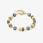 Coeur De Lion GeoCUBE Iconic Gold Tone Olive Mono Bracelet 4020/30-0900