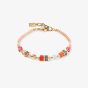 Coeur De Lion Mini GeoCUBES Gold Tone Orange Multi Stone Bracelet 4565/30-0200